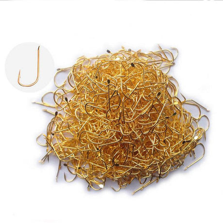 Rompin 100pcs fly fishing hook golden fishing hook small high carbon steel Fresh Water - V.I.P Digital Presence