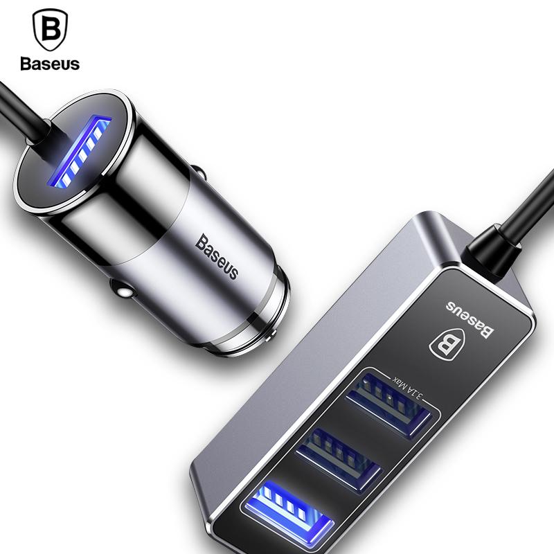 Baseus 4 USB Multi Expander Car Charger 5.5A 4 Port Fast Car Charger Adapter - V.I.P Digital Presence