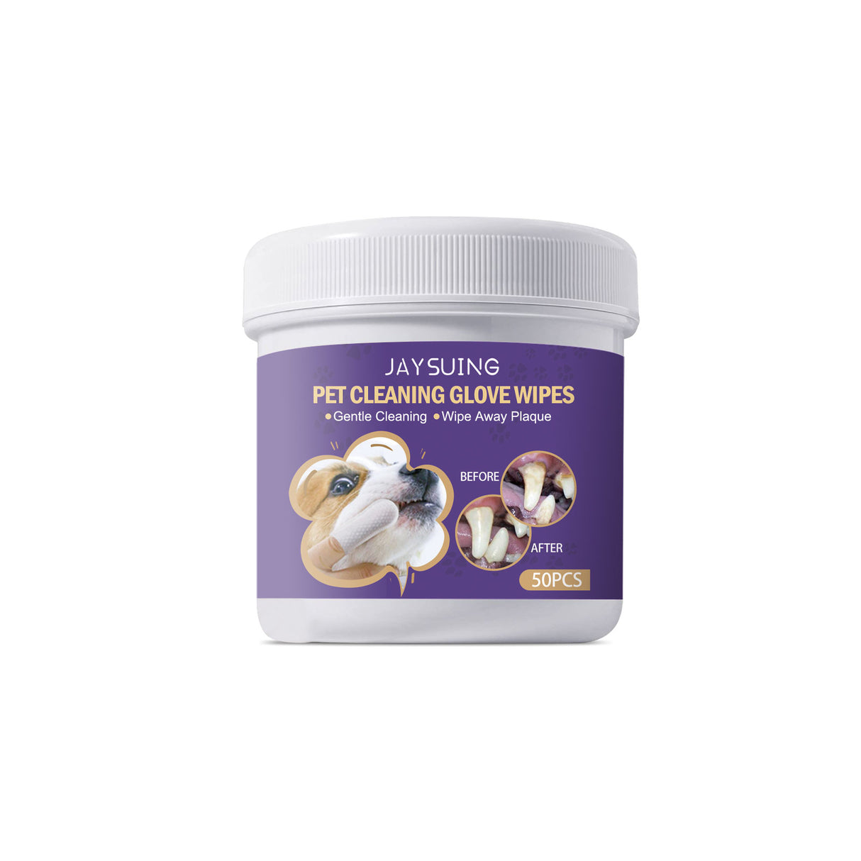JAYSUING Pet Cleaning Glove Wipes, Pet Gum Care Gently Clean Dental Tartar Odor - V.I.P Digital Presence