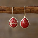 Copper Natural Stone Teardrop Shape Earrings - V.I.P Digital Presence