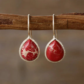 Copper Natural Stone Teardrop Shape Earrings - V.I.P Digital Presence