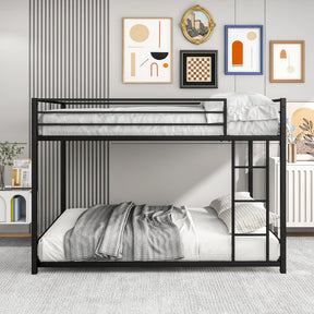 Metal Bunk Bed Full Over Full Bunk Bed Frame with Safety Guard Rails Heavy Duty Space-Saving Design Easy Assembly Black - V.I.P Digital Presence
