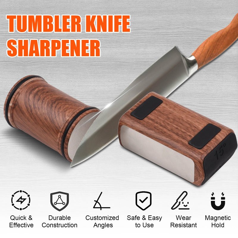 Rolling Knife Sharpener Magnetic Knife Holder Diamond Sharpening Stone Kit with 15 and 20 Degrees Angle Roller Kitchen Accessory - V.I.P Digital Presence