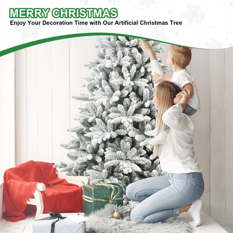 7FT PE&PVC Flocked Christmas tree - V.I.P Digital Presence