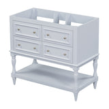 36" Bathroom Vanity Cabinet without Sink Standing Vanity Set with 4 Drawers& Soft Closing Doors Blue (NOT INCLUDE BASIN SINK) - V.I.P Digital Presence