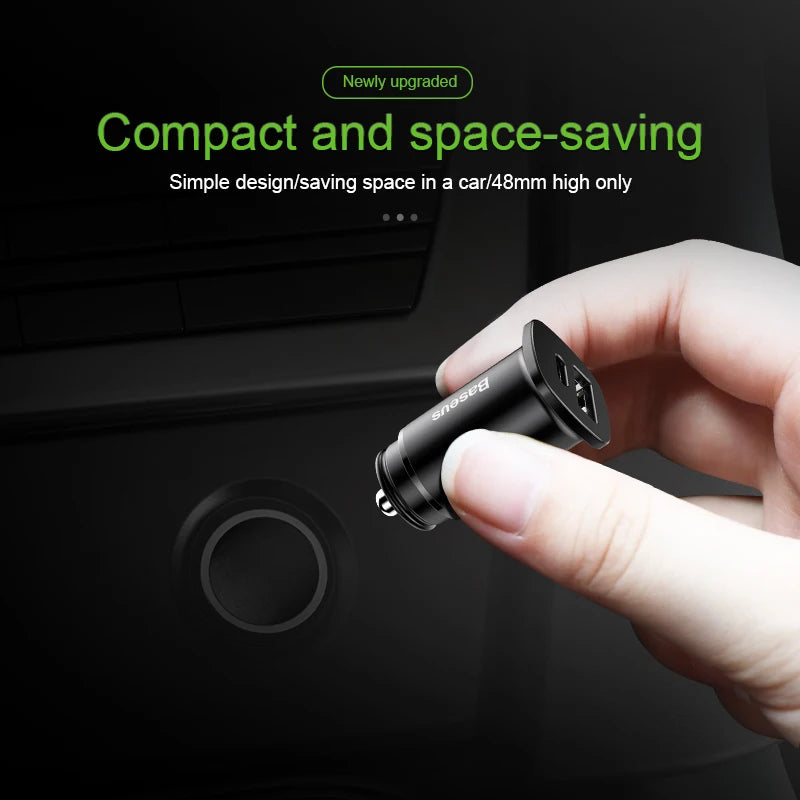 Baseus 30W Dual USB C PD Quick Charge QC 4.0 Car Charger For Mobile Phone Charger Fast USB PD Type C AFC SCP Car Phone Charger - V.I.P Digital Presence