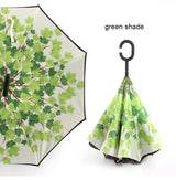 C Handle Windproof Reverse Folding Umbrella Man Women Sun Rain Car Inverted Umbrellas - V.I.P Digital Presence