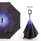 C Handle Windproof Reverse Folding Umbrella Man Women Sun Rain Car Inverted Umbrellas - V.I.P Digital Presence