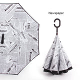 C Handle Windproof Reverse Folding Umbrella Man Women Sun Rain Car Inverted Umbrellas - V.I.P Digital Presence