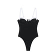 High fork V-neck vacation hot girl one-piece swimsuit female - V.I.P Digital Presence