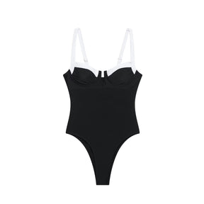 High fork V-neck vacation hot girl one-piece swimsuit female - V.I.P Digital Presence