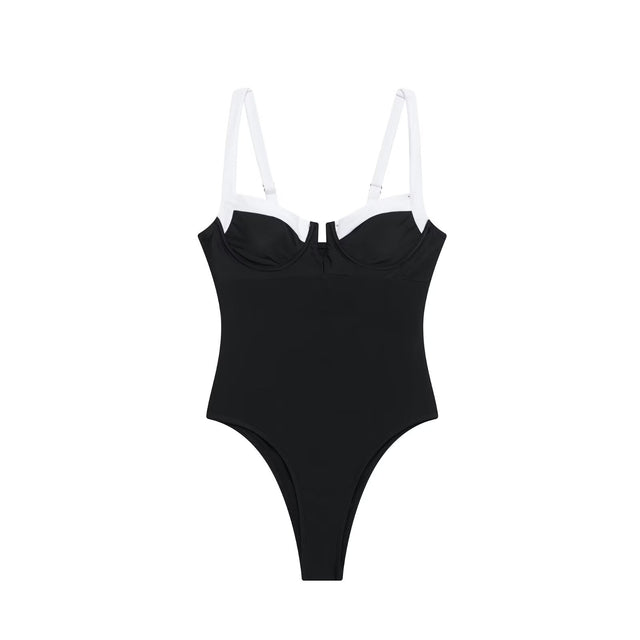 High fork V-neck vacation hot girl one-piece swimsuit female - V.I.P Digital Presence