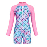 children's sun protection surfing suit girls' swimsuit long sleeved quick drying girls' one-piece mermaid swimsuit - V.I.P Digital Presence