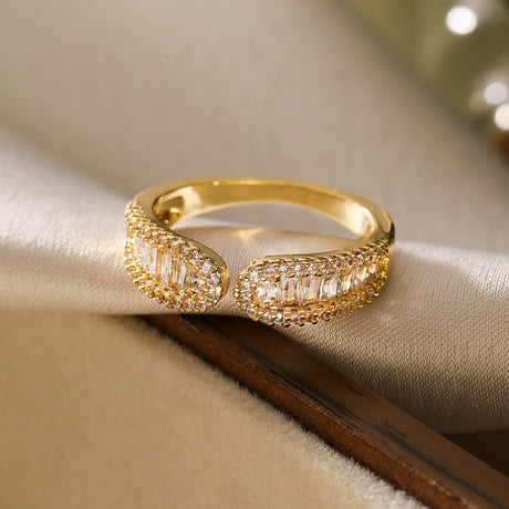 European and American luxury high-end ring for women, niche geometric opening ring, new - V.I.P Digital Presence
