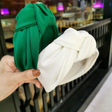 New Fashion Women Headband Adult Wide Side Solid Color Hairband Center Knot Turban Casual Hair Accessories Wholesale - V.I.P Digital Presence