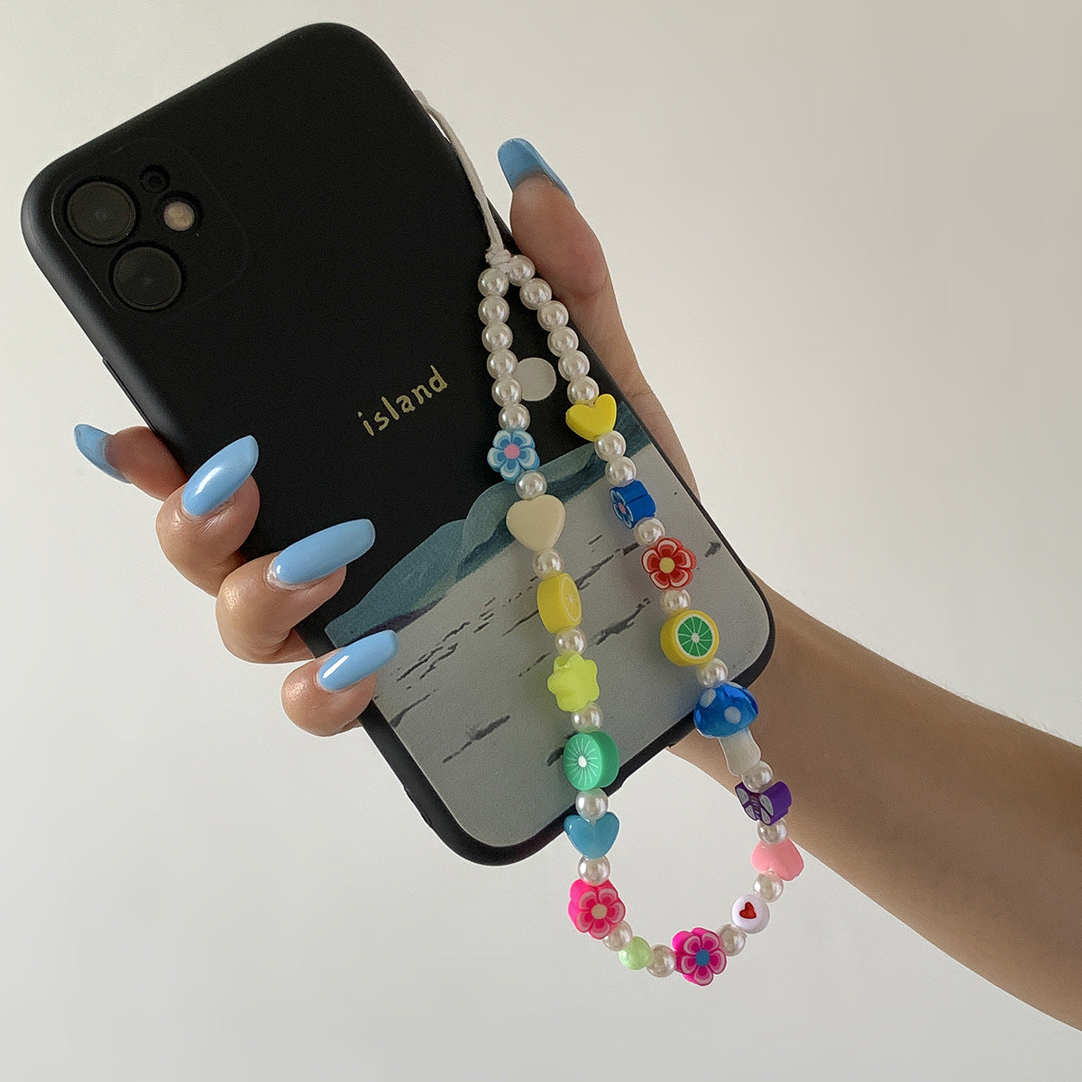 Minimally colored daisy fruit phone chain accessories creative mushroom bead bag pendant keychain - V.I.P Digital Presence