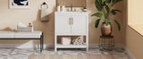 30-Inch White Bathroom Vanity with Ceramic Sink and Versatile Storage - Ideal for Small Bathrooms - V.I.P Digital Presence