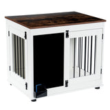 Doodle dog cage,kennel with 2 doors, dog crate interior furniture, heavy duty wooden dog cage for medium and small dogs, white - V.I.P Digital Presence
