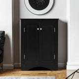 Black Triangle Bathroom Storage Cabinet with Adjustable Shelves, Freestanding Floor Cabinet for Home Kitchen - V.I.P Digital Presence