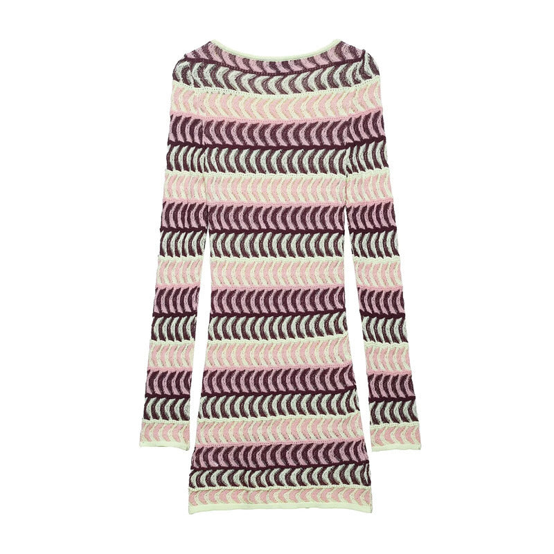 Style Women's Fashion Casual Long Sleeve Fitted Knit Dress - V.I.P Digital Presence