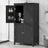 Bathroom floor storage cabinet, bathroom storage cabinet, 4-door independent cabinet, adjustable shelf, adaptive shelf, black - V.I.P Digital Presence
