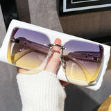new fashion trimmed sunglasses half frame high quality trend simple sunglasses for women with fine glitter - V.I.P Digital Presence