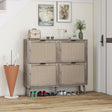 4 Door Shoe Rack, Freestanding Modern Shoe Storage Cabinet, for Entryway - V.I.P Digital Presence