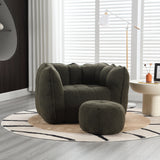 Soft Bean Bag Chair with High Resilient Foam(Chips)for living room and bedroom,Comfortable Square Lazy Sofa with Footstool - V.I.P Digital Presence