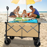 Collapsible Folding Wagon Push Pull Foldable Beach Wagon Cart - V.I.P Digital Presence