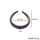 Double row geometric circular purple rhinestone women's fashionable hair compression headband - V.I.P Digital Presence