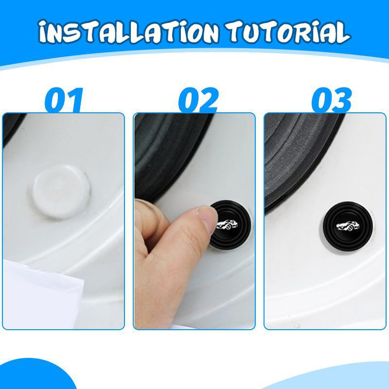 20pcs Universal Branded Silicone Car Door Shock Absorbing Buffers Protector Stickers Bumper, Fluorescent and Blac - V.I.P Digital Presence
