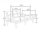 Leatehr Feeling Brown Convertible Folding Modern sofa Bed - V.I.P Digital Presence