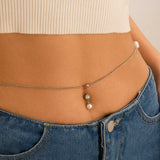 Zircon navel nail body chain sexy imitation pearl tassel chain - V.I.P Digital Presence