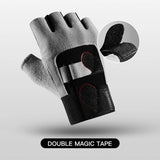 Guantes deportivos de levantamiento de pesas para hombres y mujeres, guantes de medio dedo antideslizantes con absorción de impactos para entrenamiento de ciclismo al aire libre