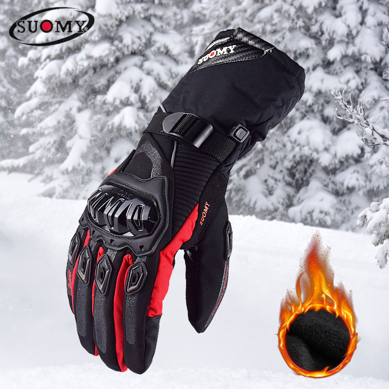 Motorcycle waterproof, windproof, warm winter touch-screen motorcycle riding gloves hand guards anti-fall thick long gloves - V.I.P Digital Presence