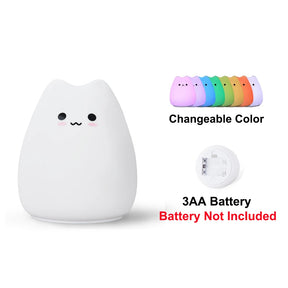 Touch Night Light Colorful Cat Silicone Animal Light Led Cartoon Lamp Bedroom Decoration Lights Bedside Lighting - V.I.P Digital Presence