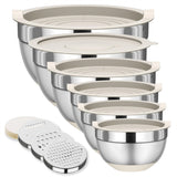 Stainless Steel Mixing Bowl with Lid, Thickened, Multi-functional: Beating, Grating, Stirring, Baking, Salad, Dough Making - V.I.P Digital Presence