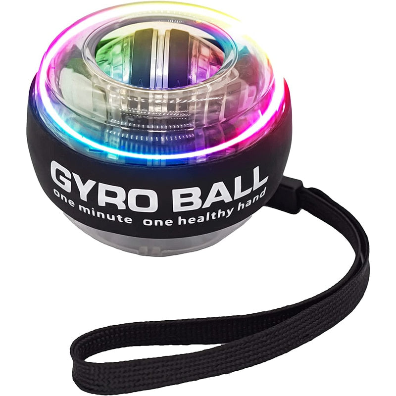 Pelota de mano con LED para entrenamiento de fuerza muscular de muñeca, autoencendido, con contrabrazo, equipo de ejercicio para fortalecer los músculos de la mano.