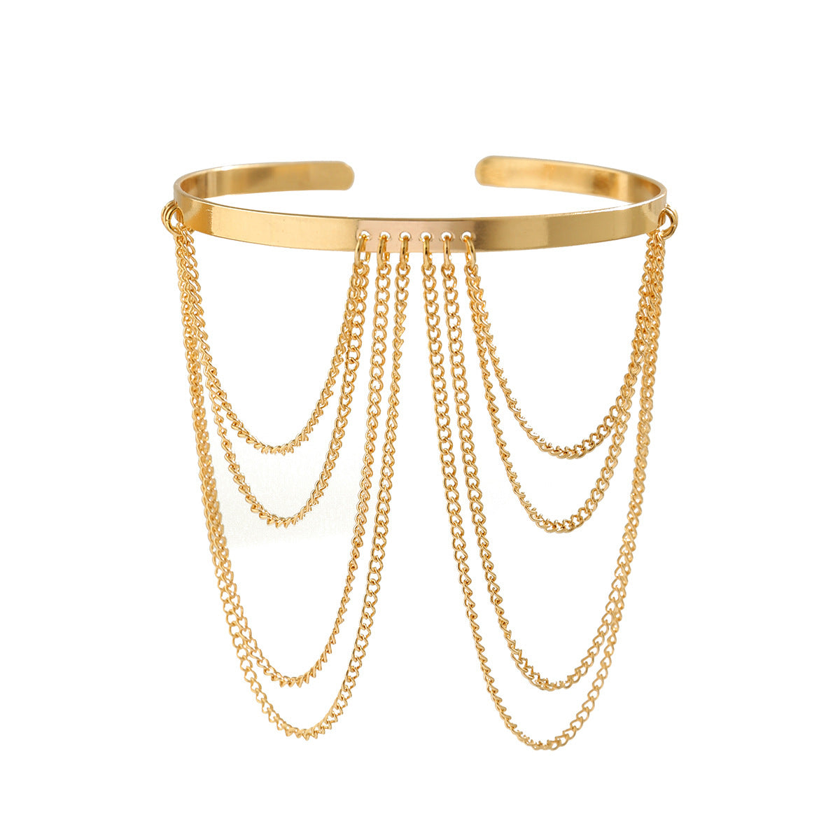 Punk style chain arm bracelet ethnic arm chain with adjustable opening - V.I.P Digital Presence