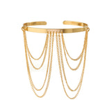 Punk style chain arm bracelet ethnic arm chain with adjustable opening - V.I.P Digital Presence