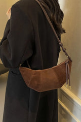 PU Leather Strap Suede Shoulder Bag - V.I.P Digital Presence