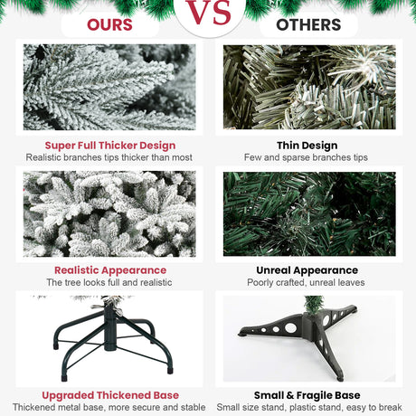 7FT PE&PVC Flocked Christmas tree - V.I.P Digital Presence