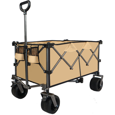 Collapsible Folding Wagon Push Pull Foldable Beach Wagon Cart - V.I.P Digital Presence