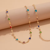 Bohemian style inlaid colorful crystal body chain ins style alloy versatile waist chain - V.I.P Digital Presence