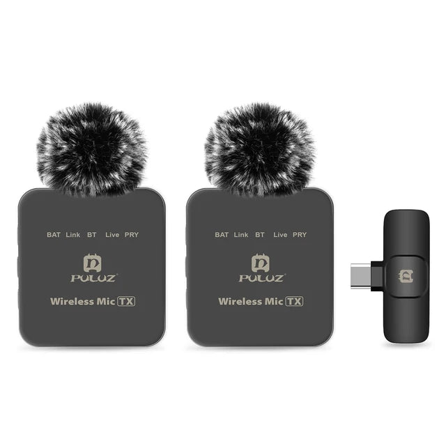 Wireless lavalier microphone mobile phone outdoor live recording noise reduction 1-to-2 wireless microphone - V.I.P Digital Presence