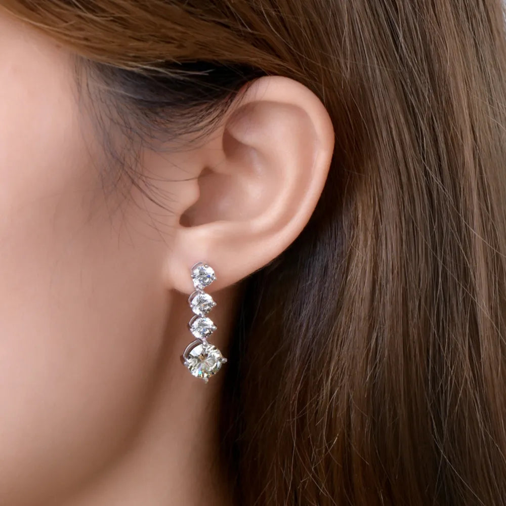 4 Carat Moissanite 925 Sterling Silver Earrings - V.I.P Digital Presence