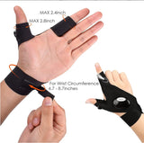 LED Flashlight Fishing Maintenance Camping Running Riding Lighting Half Finger Light Night Fishing Gloves Night Running Light Gloves