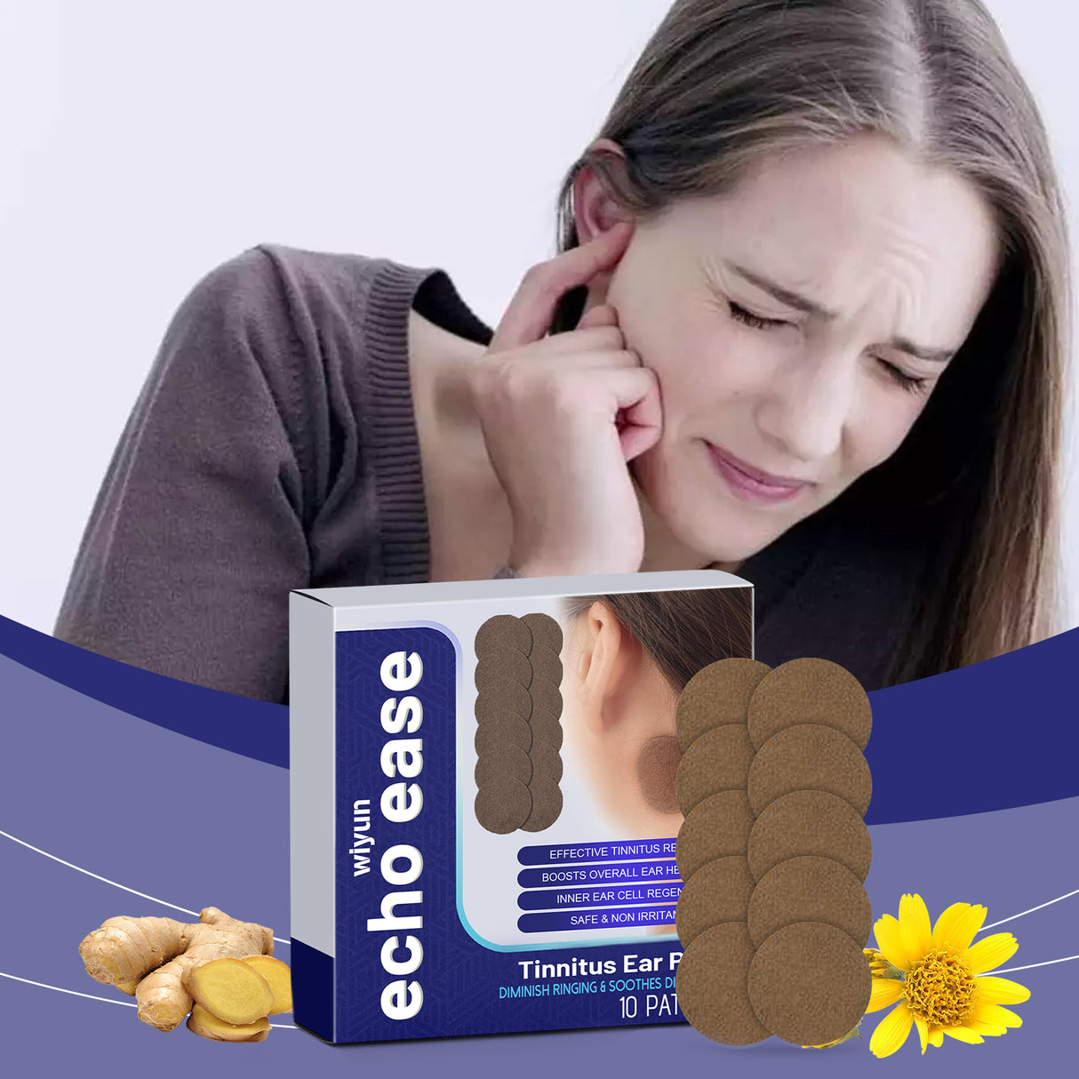 Parche para el cuidado de los oídos, calmante y reconfortante, reparador suave para el punto de acupuntura del oído externo, parche para el cuidado corporal
