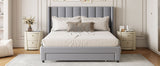 Full Size Storage Bed Velvet Upholstered Platform Bed with a Big Drawer - Gray - V.I.P Digital Presence