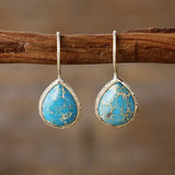 Copper Natural Stone Teardrop Shape Earrings - V.I.P Digital Presence